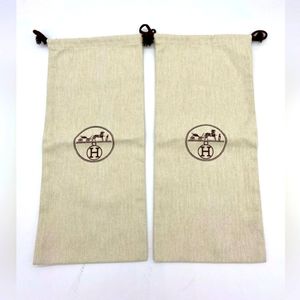 HERMES Authentic Drawstring Shoe Dust Travel Bag
